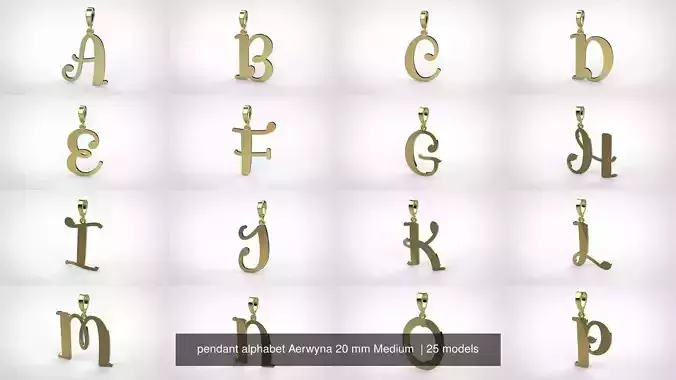  pendant alphabet Aerwyna 20 mm Medium 