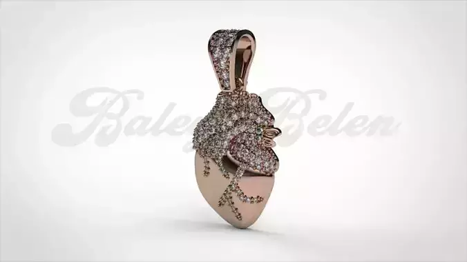 heart pendant diomand 