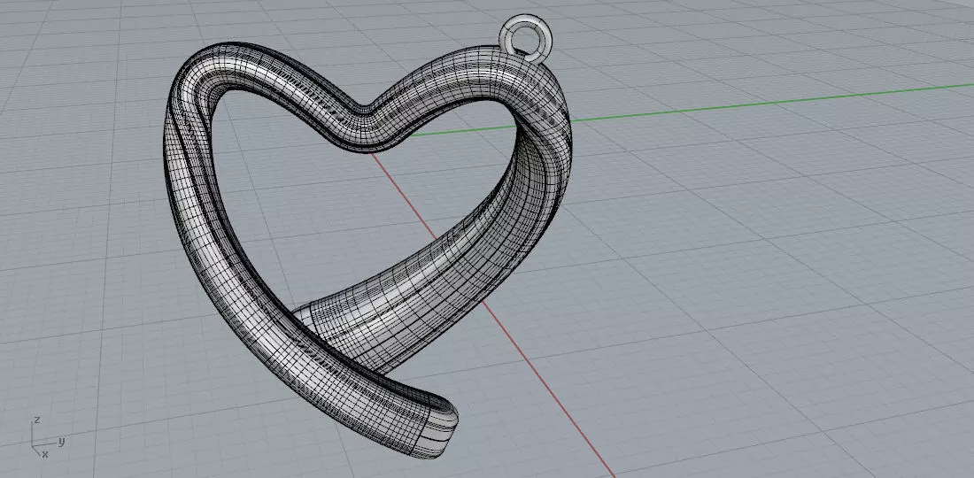 Ciondolo cuore flow Free 3D model_0