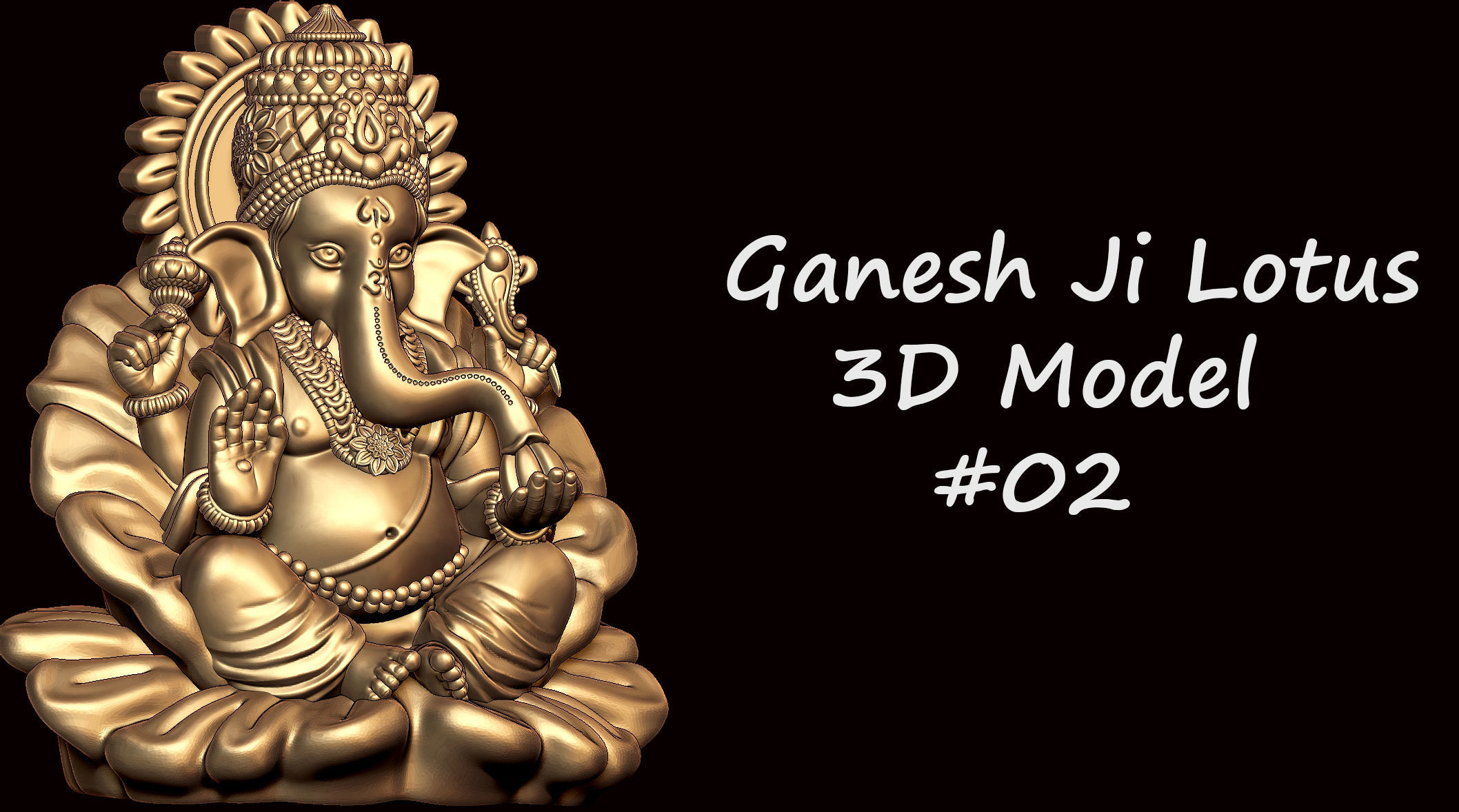 Ganesh Ji Lotus 3D  Model 02 3D print model_2