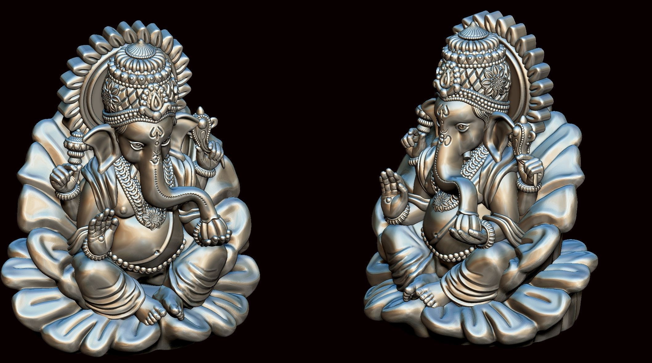 Ganesh Ji Lotus 3D  Model 02 3D print model_7