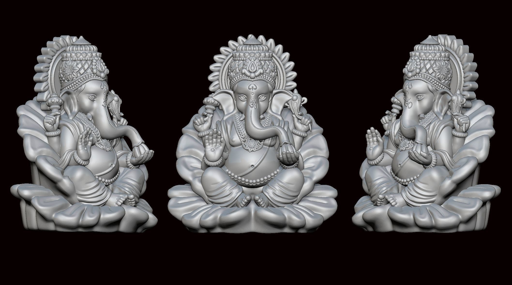 Ganesh Ji Lotus 3D  Model 02 3D print model_6