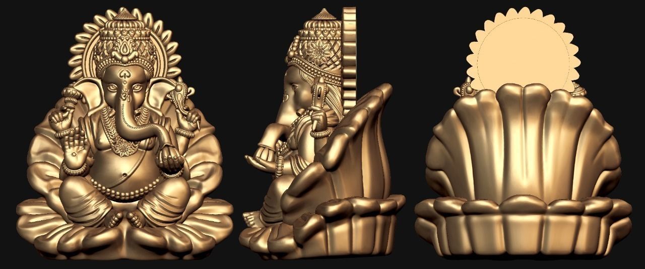 Ganesh Ji Lotus 3D  Model 02 3D print model_3