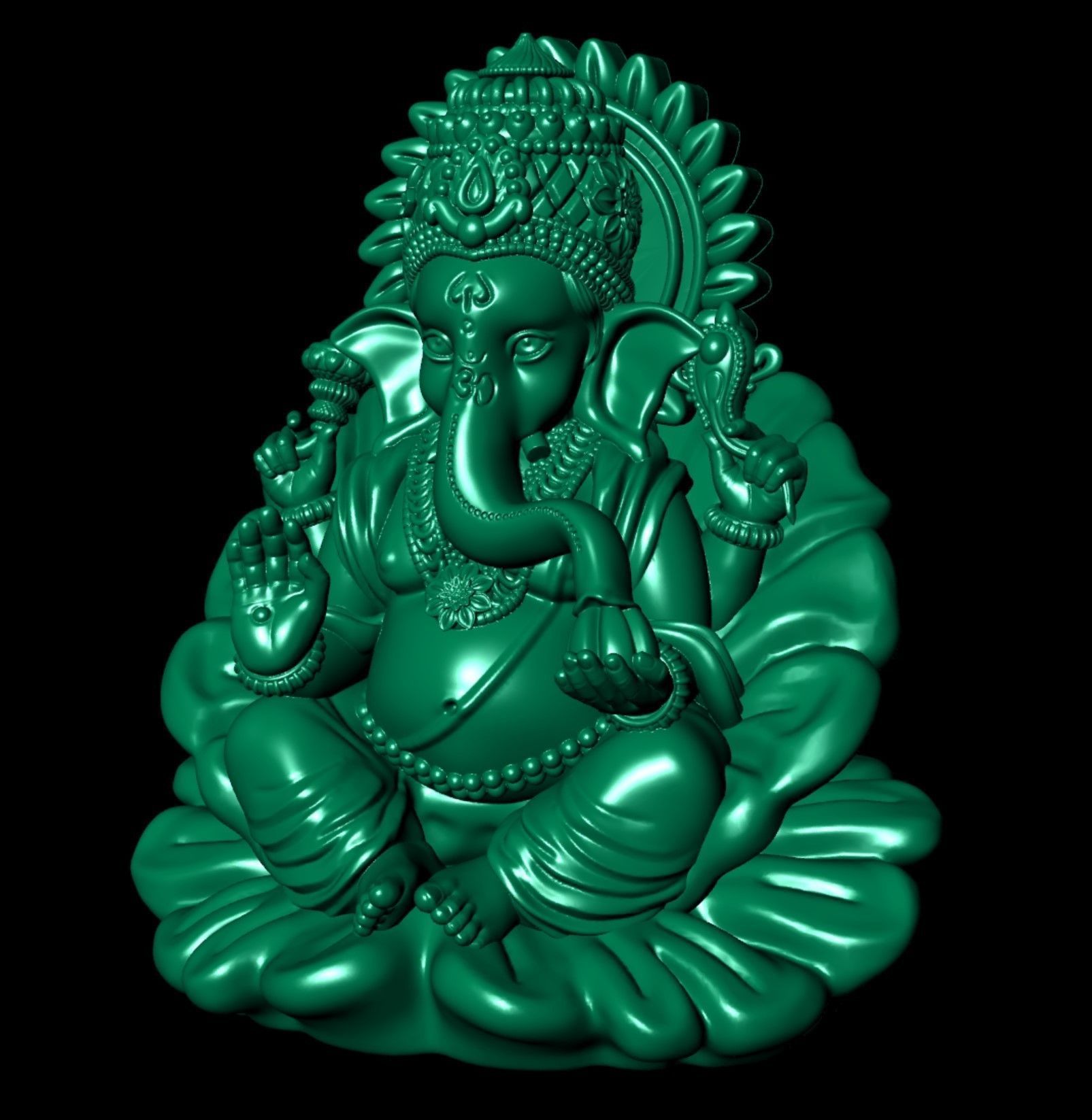 Ganesh Ji Lotus 3D  Model 02 3D print model_4