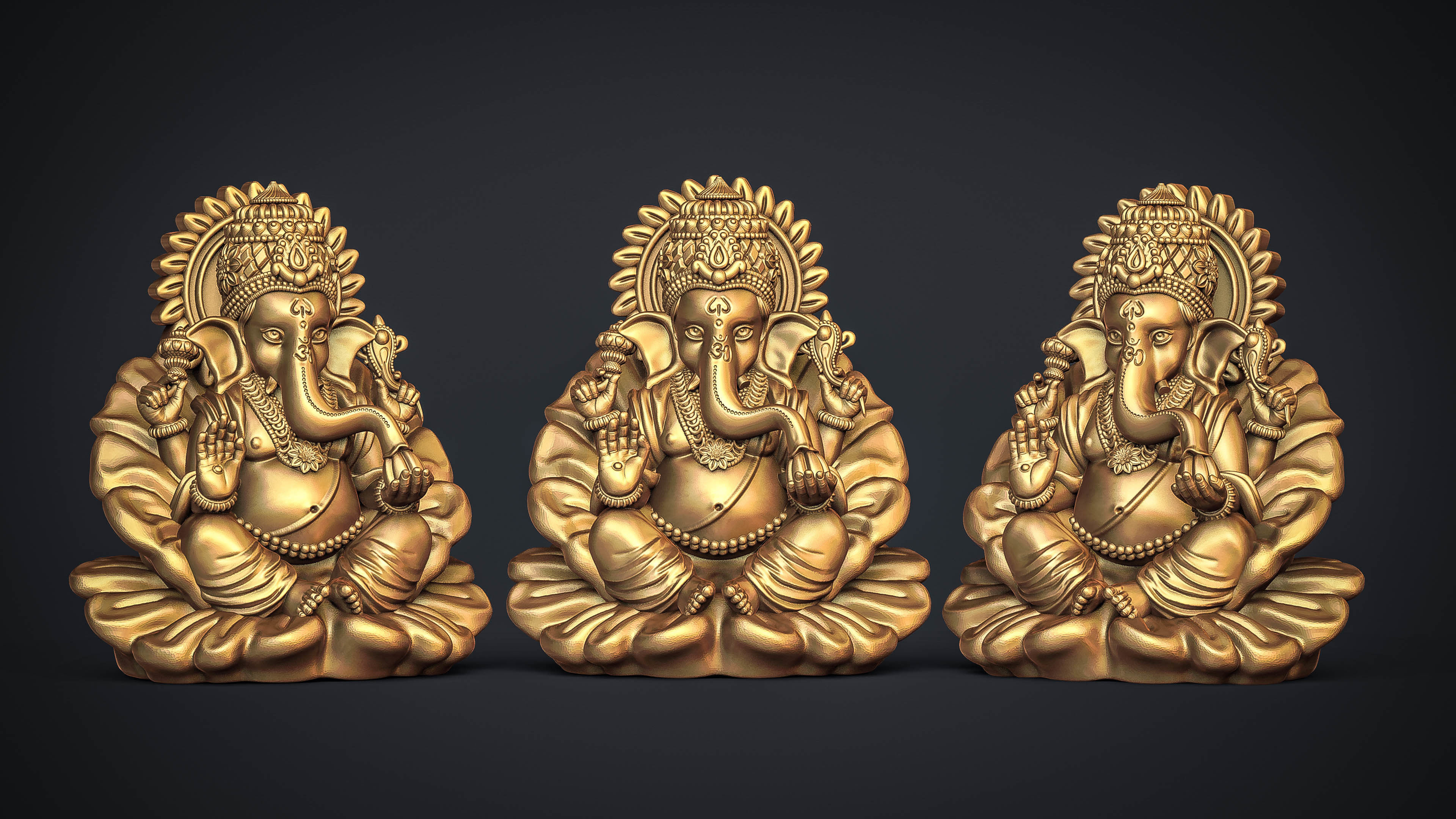 Ganesh Ji Lotus 3D  Model 02 3D print model_1