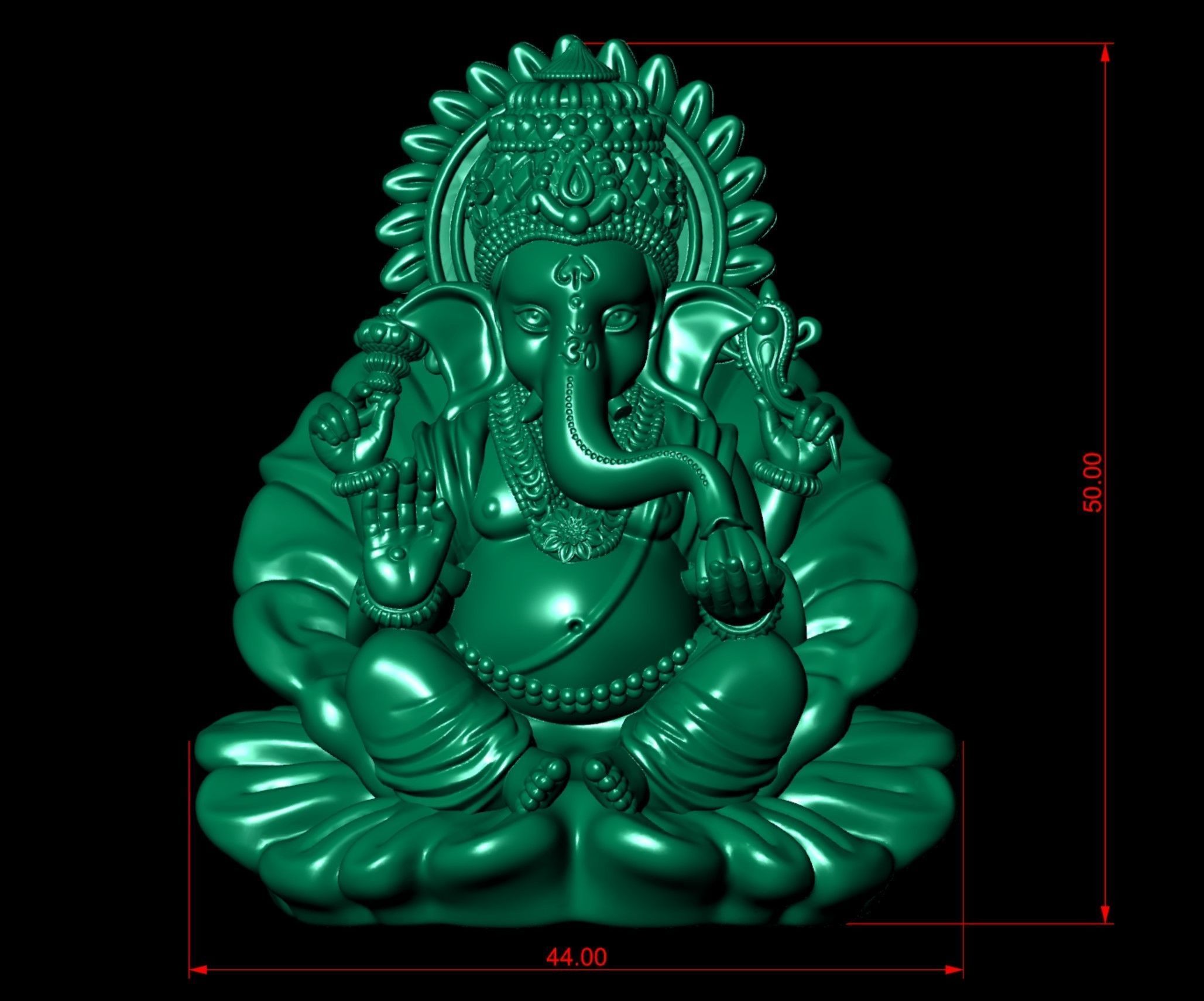 Ganesh Ji Lotus 3D  Model 02 3D print model_5