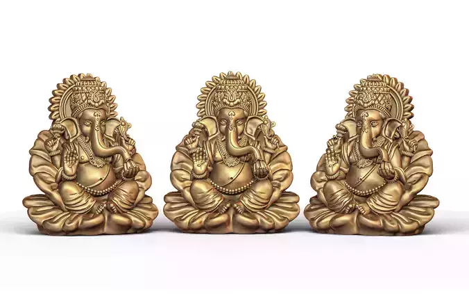 Ganesh Ji Lotus 3D  Model 02 3D print model