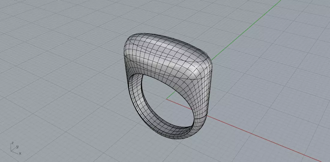 Anello bombato da rete di curve Free 3D model_0