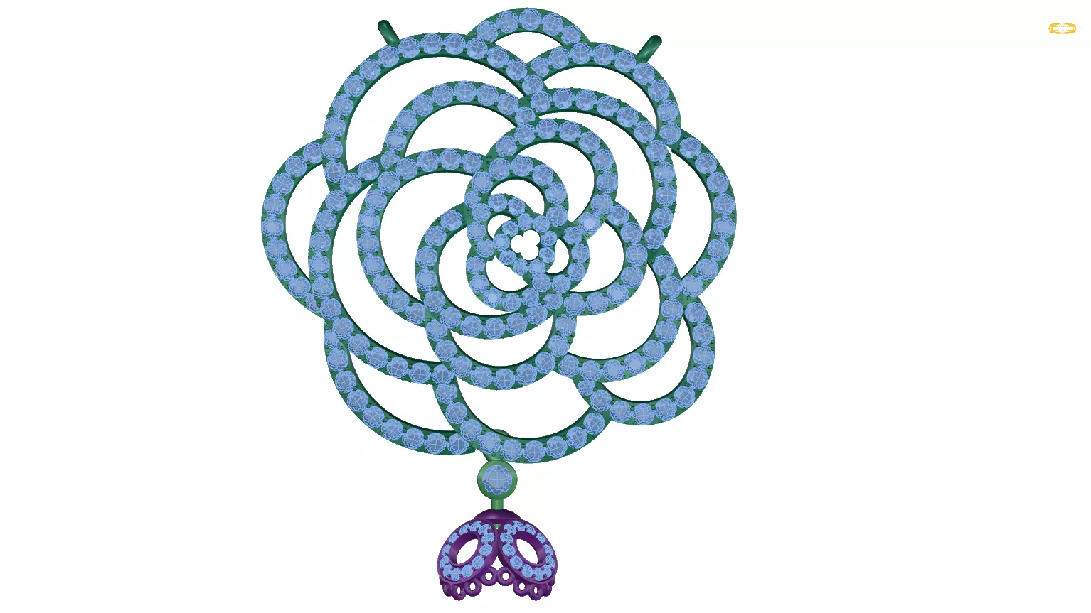 necklaces diamond necklace in shape of flower 3D print model_0