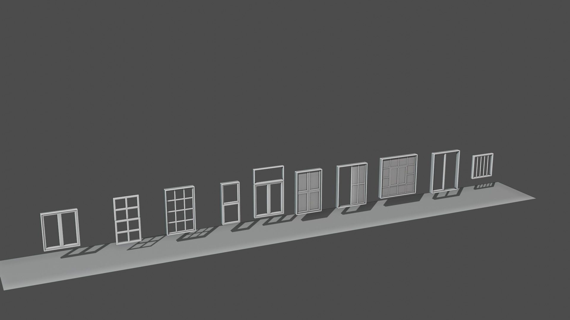 22 Doors and Windows Package Low-poly 3D model_2