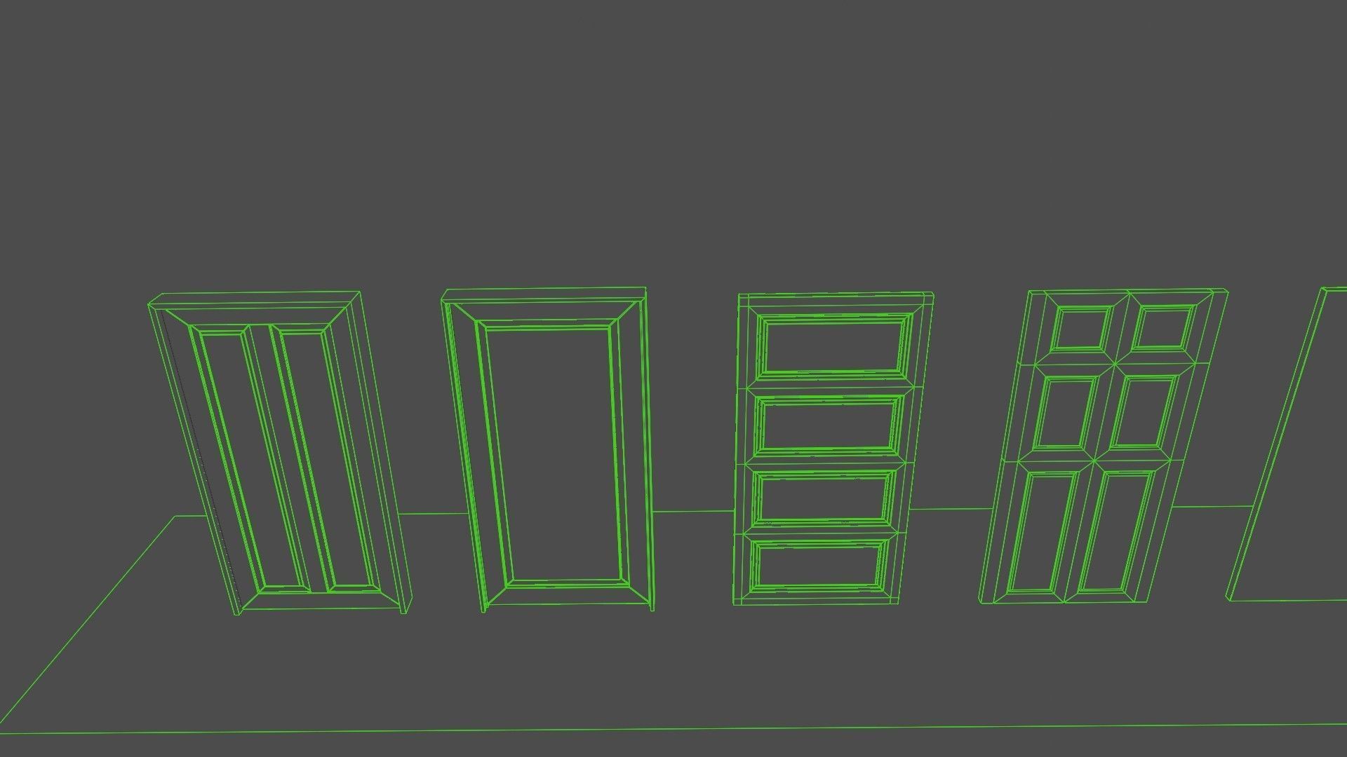 22 Doors and Windows Package Low-poly 3D model_9