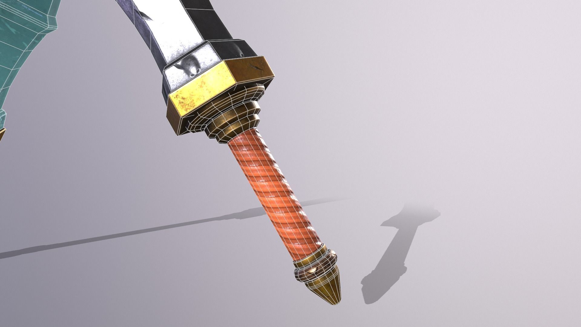 stick 1 pair of swords Low-poly 3D model_7