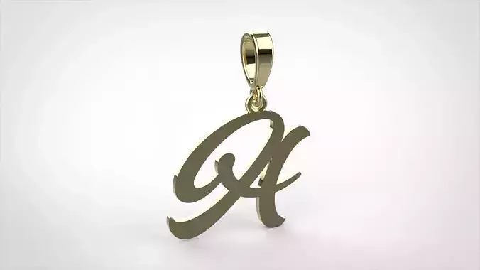 pendant alphabet hundred A small 3D print model
