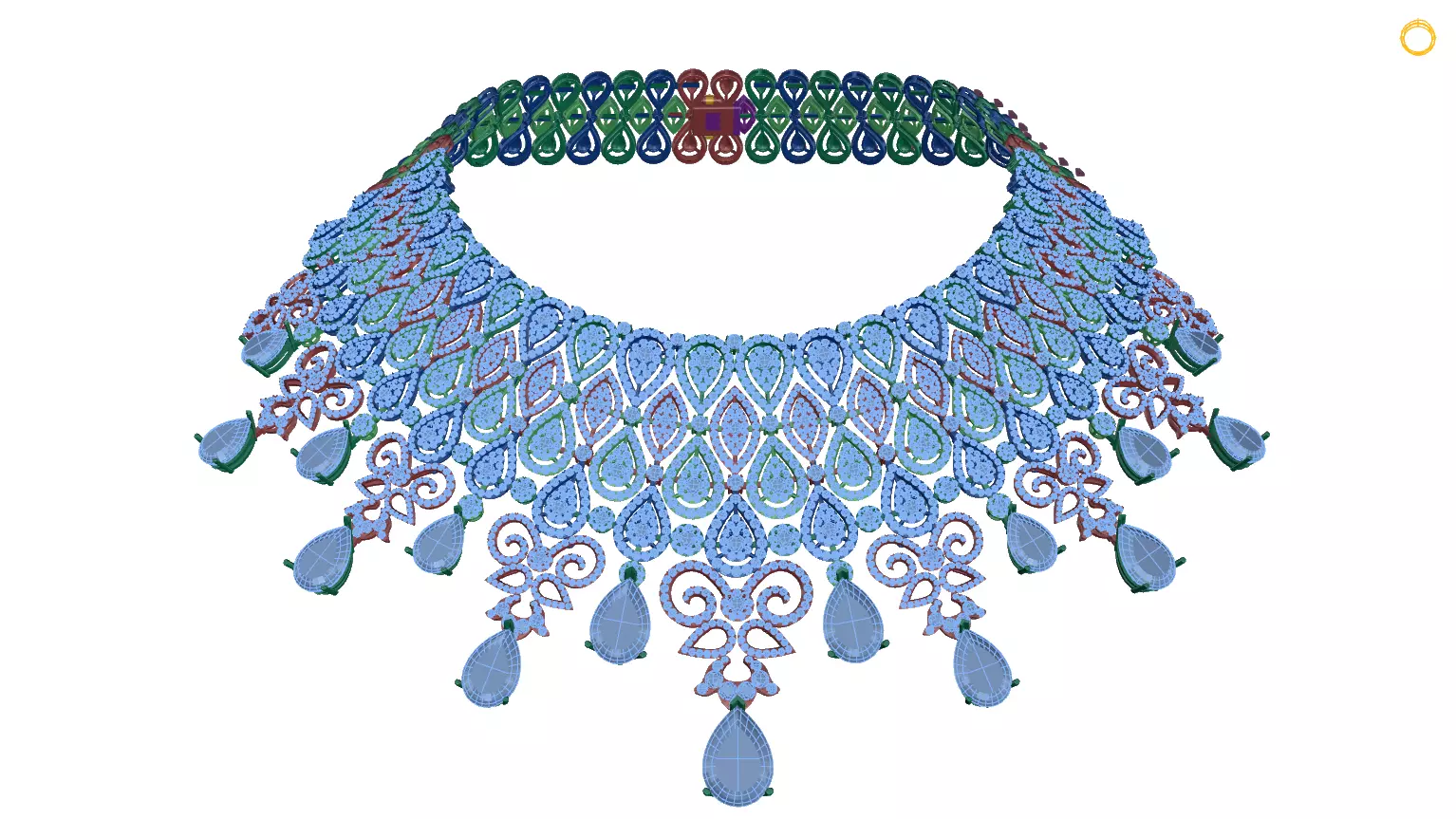 necklaces necklace made of crystals 3D print model_0