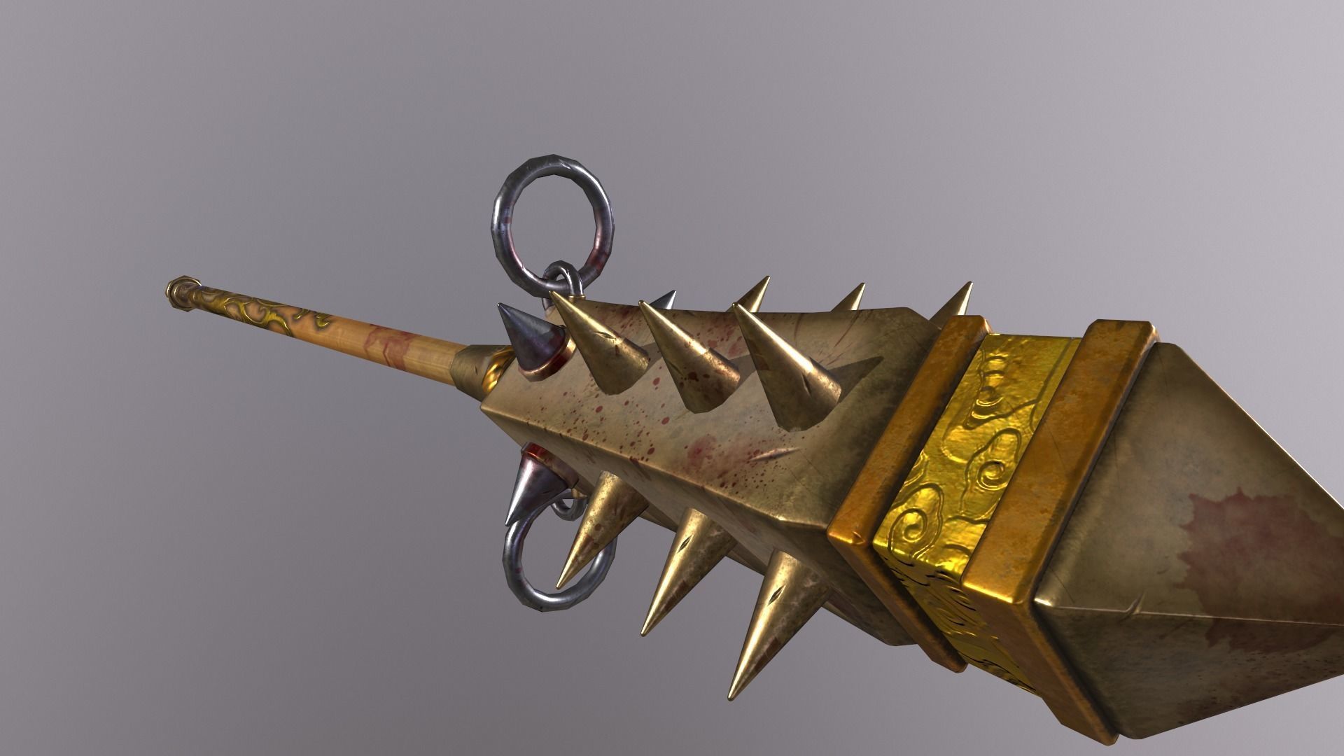 stick 2 sword with spikes Low-poly 3D model_5