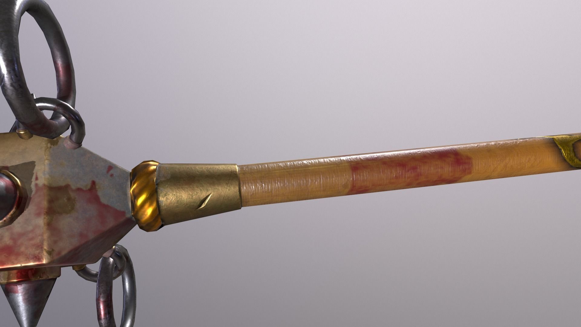 stick 2 sword with spikes Low-poly 3D model_7