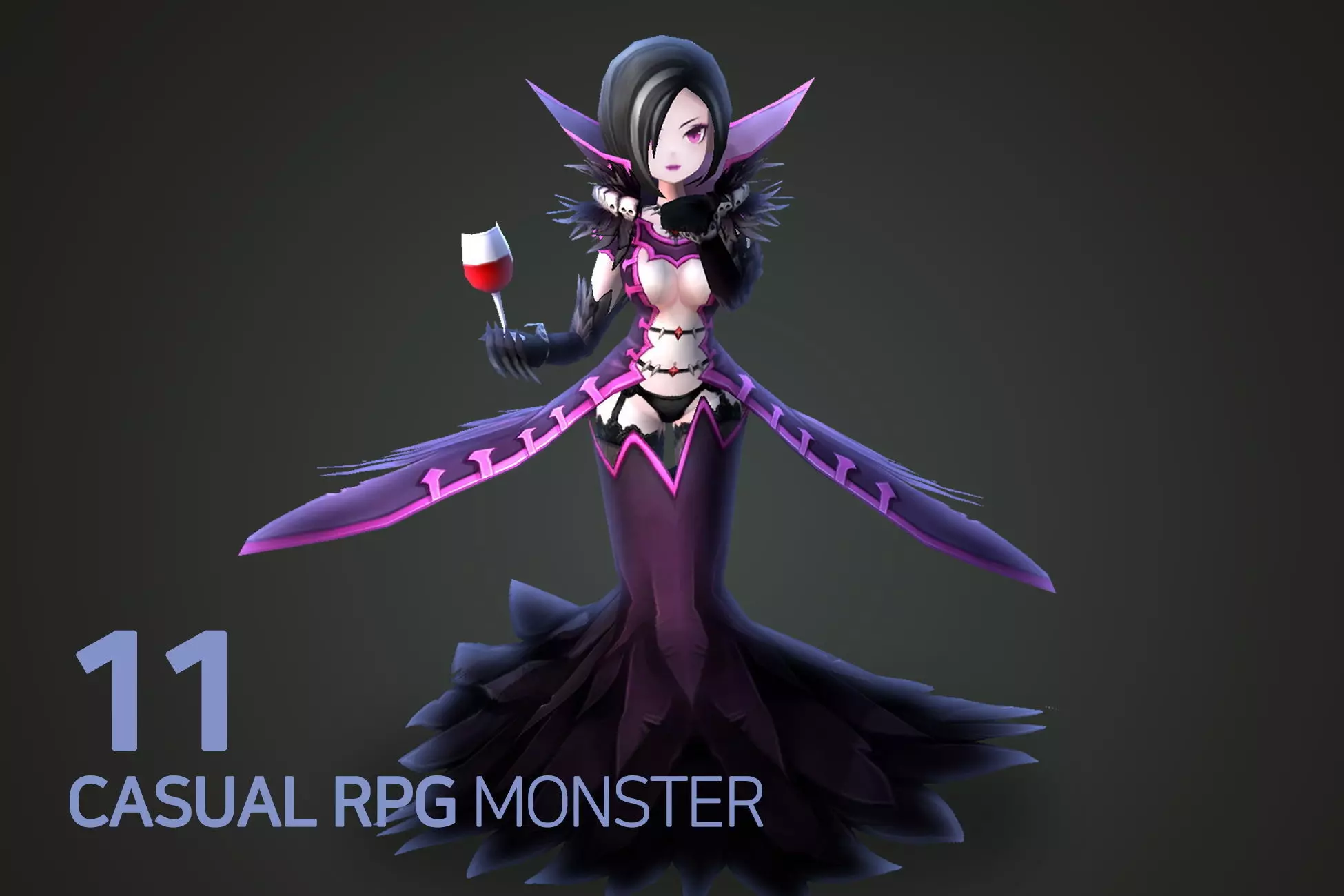 Casual RPG Monster - 11 Eclair Low-poly 3D model_0