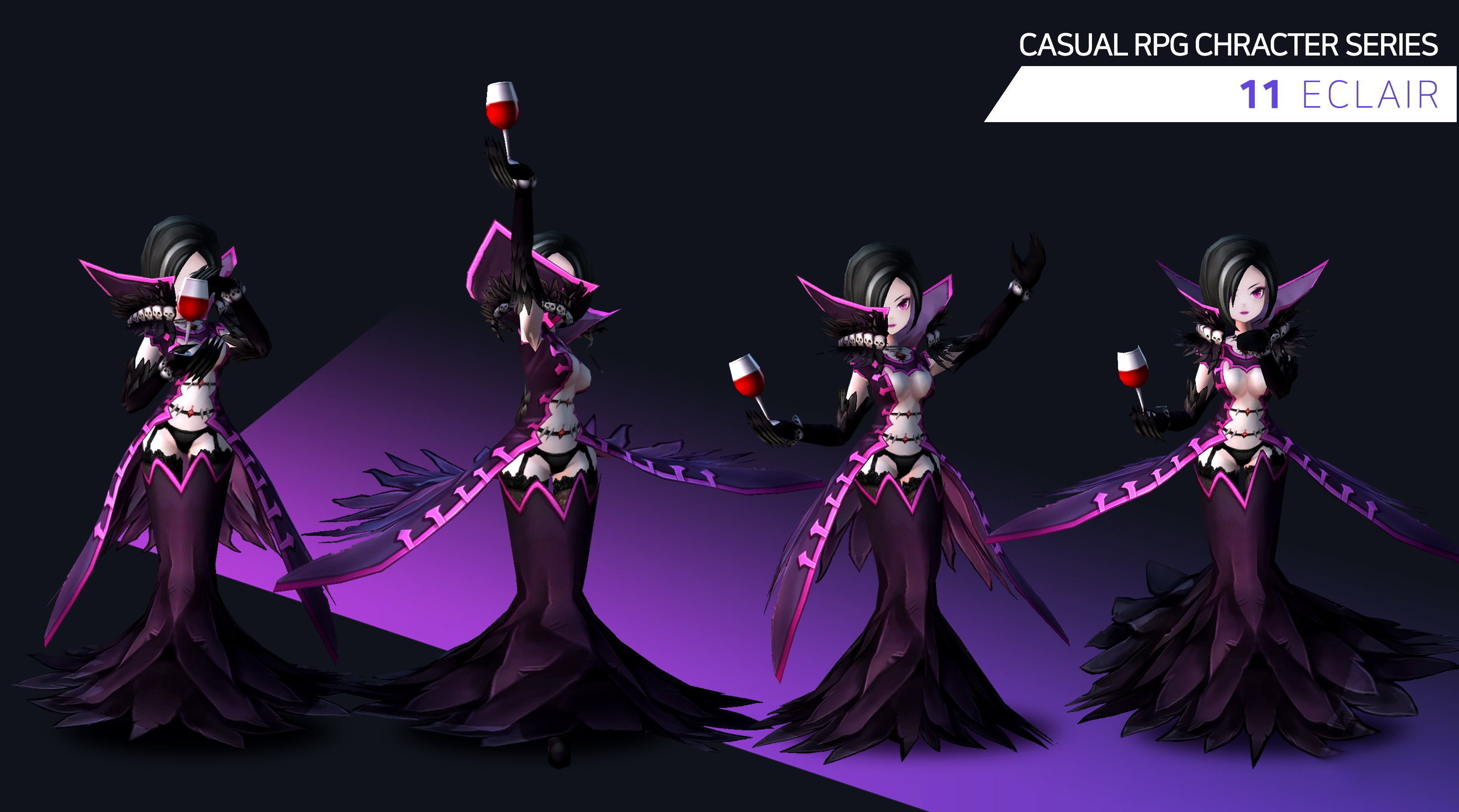 Casual RPG Monster - 11 Eclair Low-poly 3D model_3