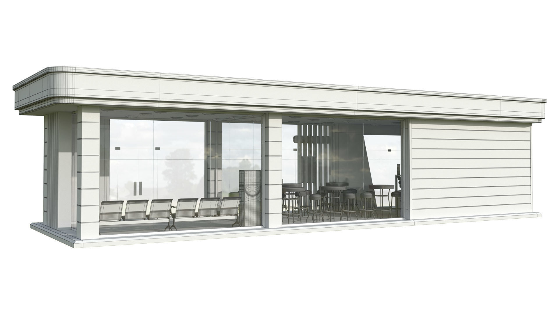 Stop with a cafeteria 3D model_6