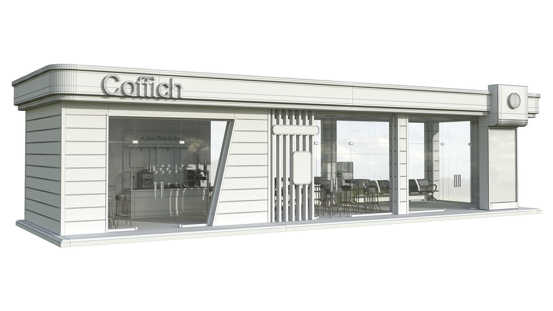 Stop with a cafeteria 3D model_5