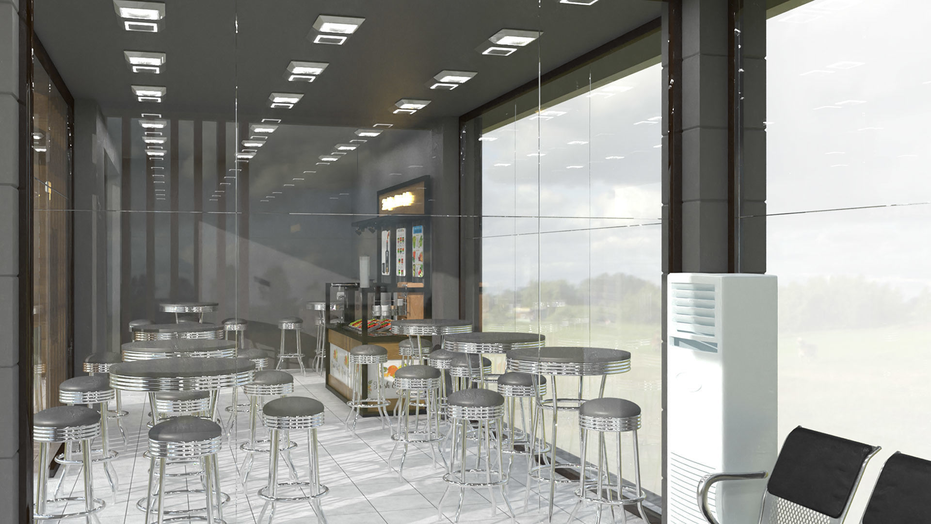 Stop with a cafeteria 3D model_4