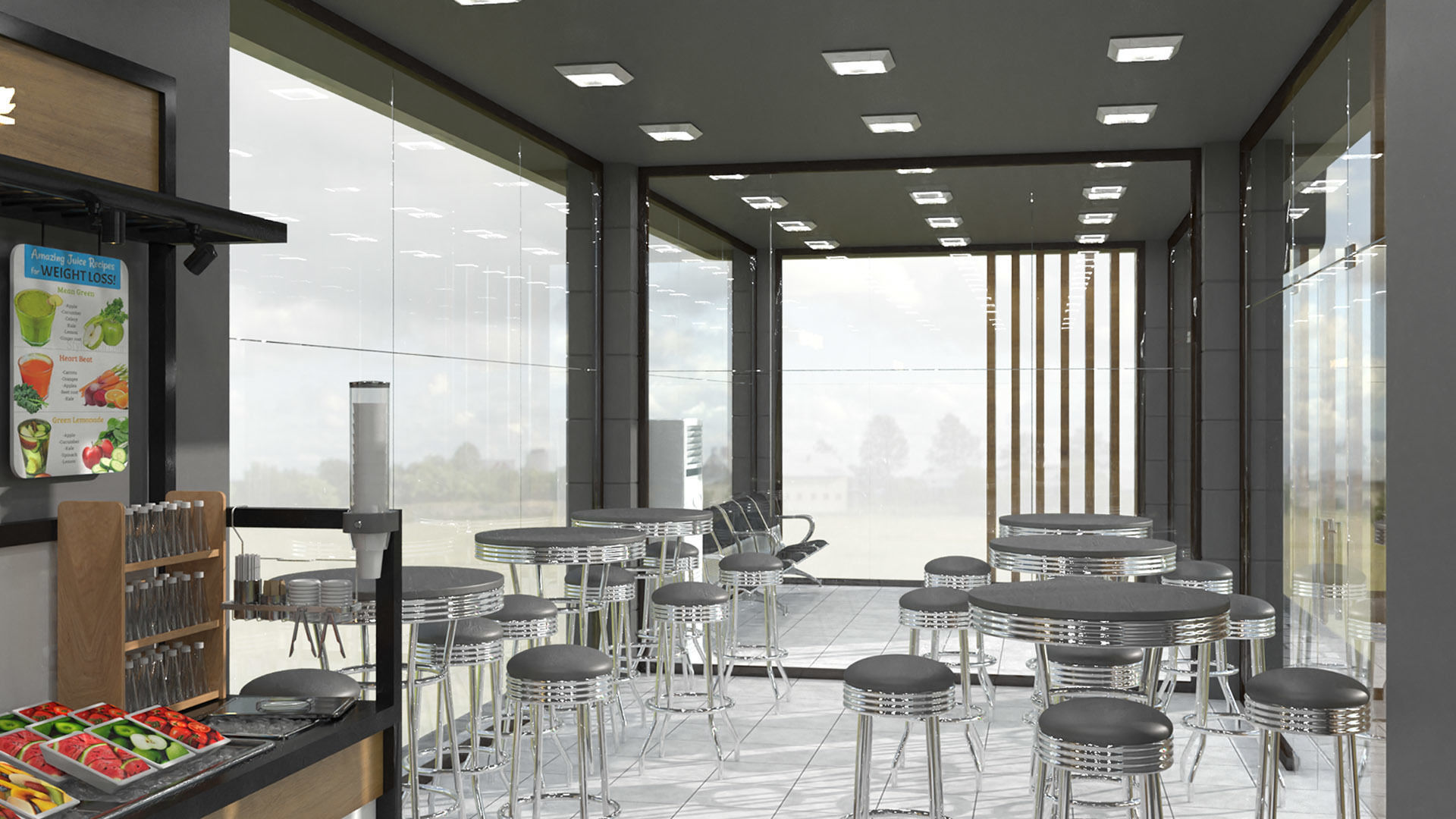 Stop with a cafeteria 3D model_3