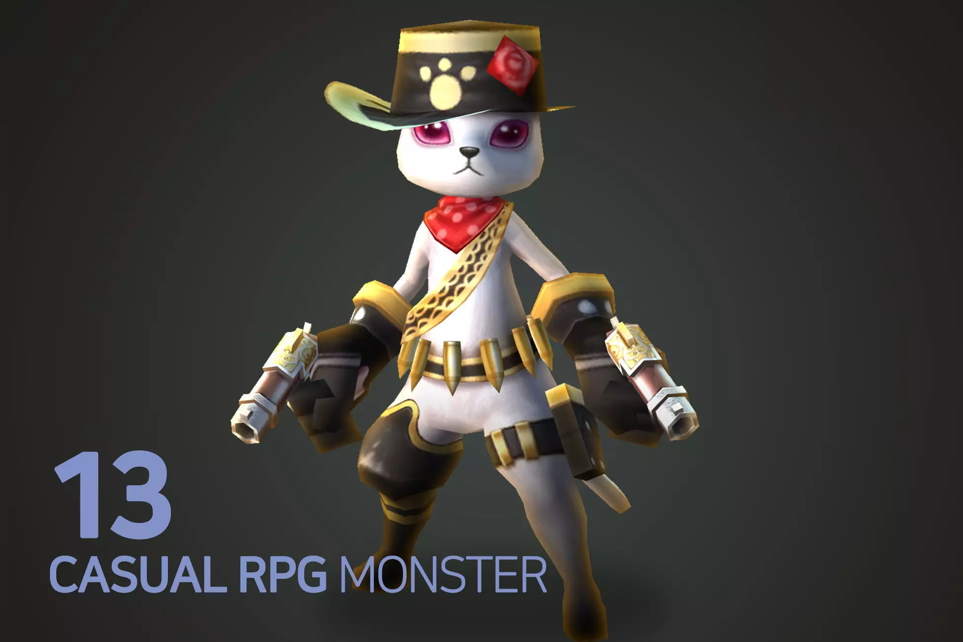 Casual RPG Monster - 13 Felis Low-poly 3D model_0