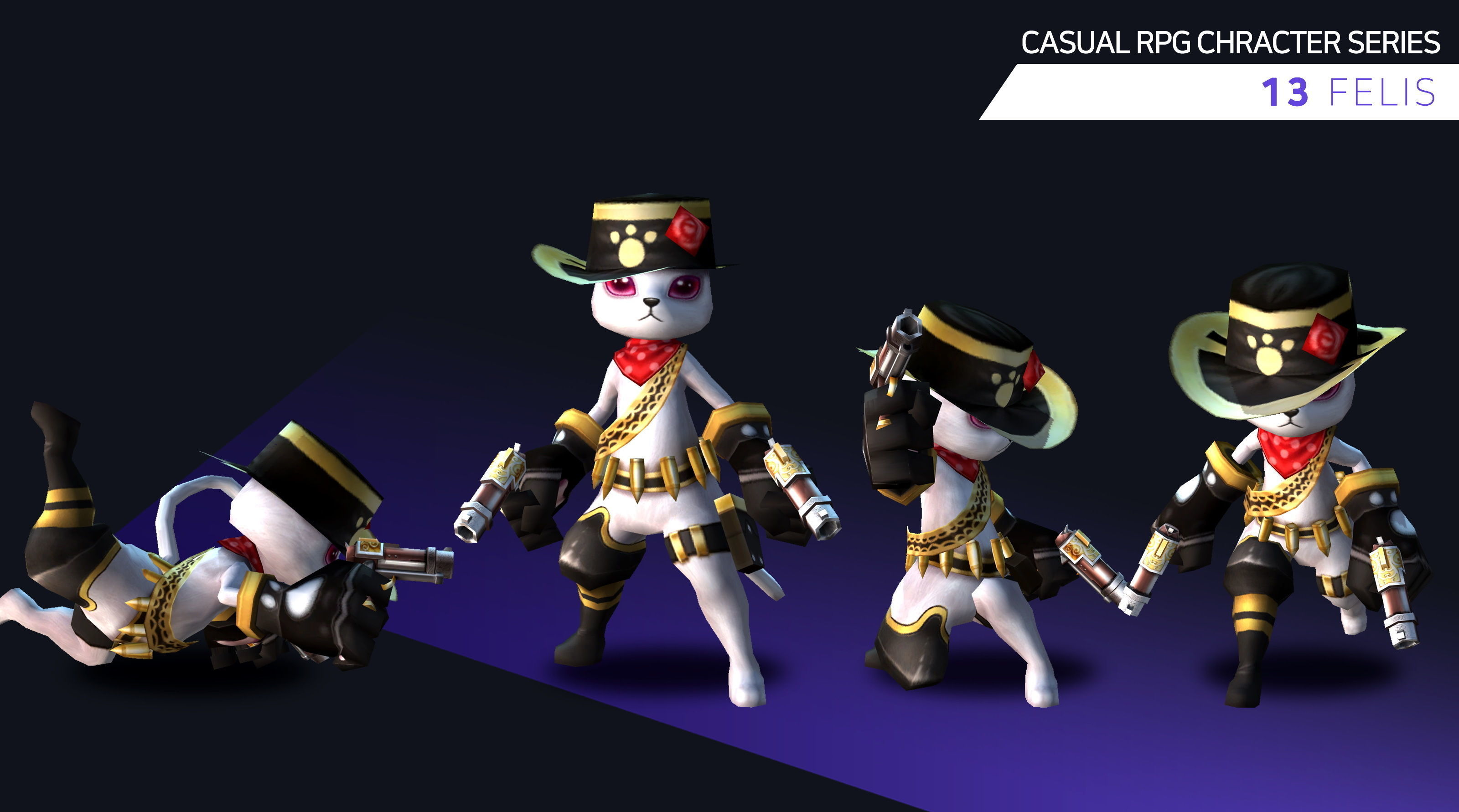 Casual RPG Monster - 13 Felis Low-poly 3D model_3