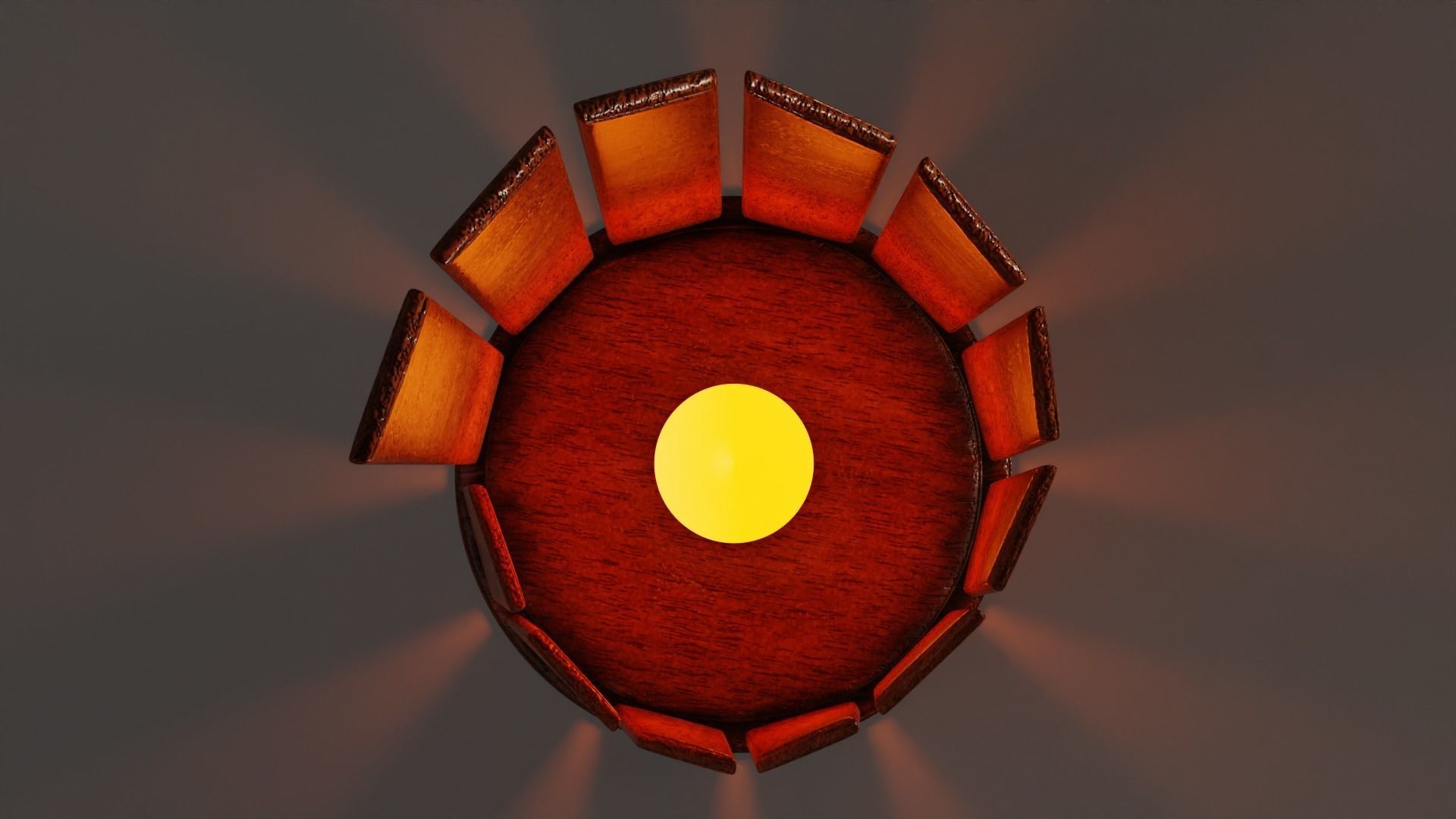 Wooden Spiral Lamp model 2 - Abajour Low-poly 3D model_11