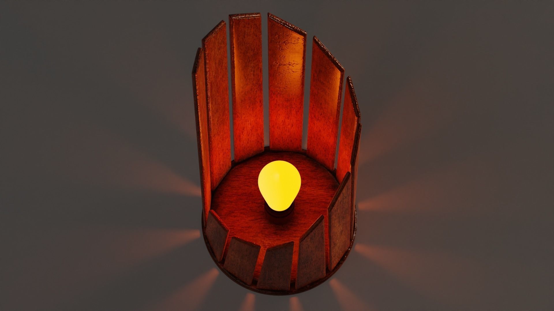 Wooden Spiral Lamp model 2 - Abajour Low-poly 3D model_13