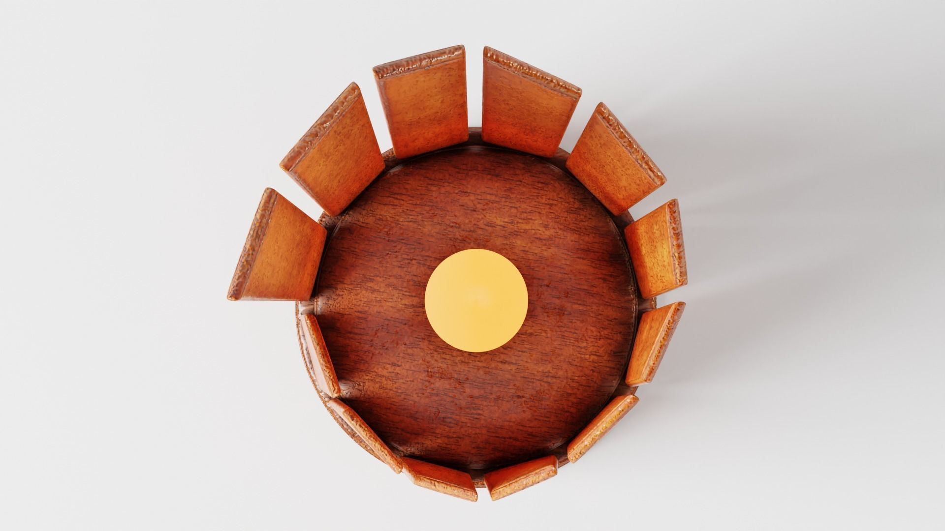 Wooden Spiral Lamp model 2 - Abajour Low-poly 3D model_6