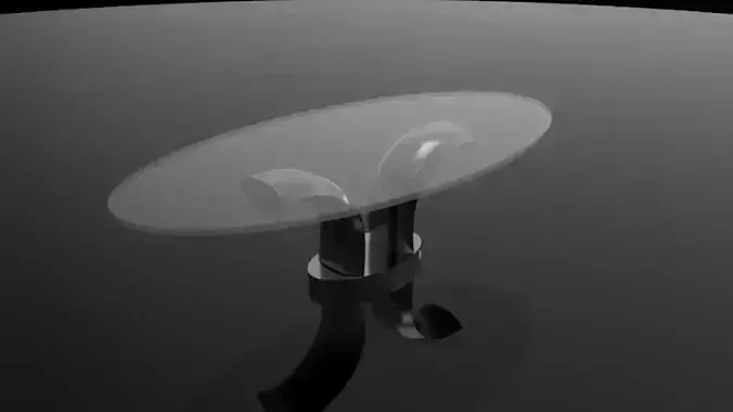 A glass table model
