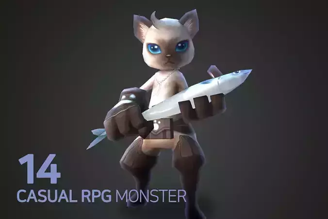 Casual RPG Monster - 14 GNoll Low-poly 3D model