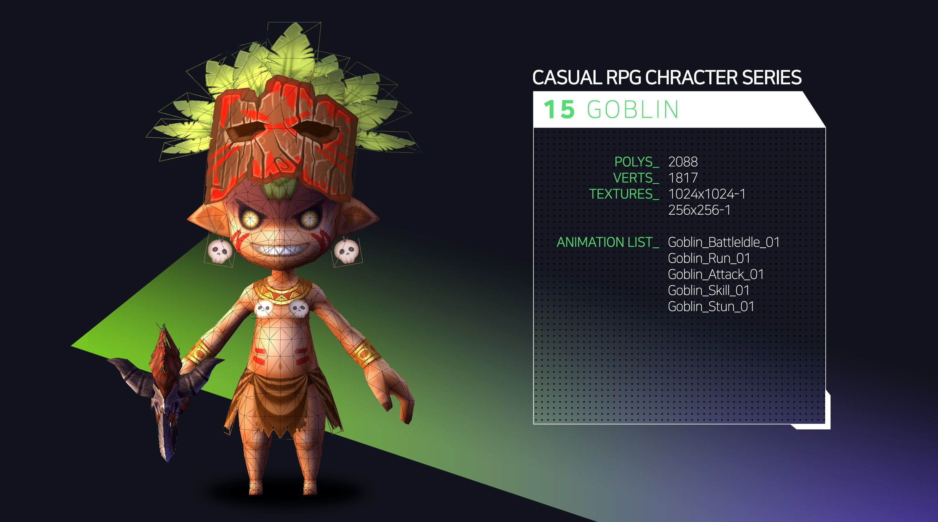 Casual RPG Monster - 15 Goblin Low-poly 3D model_2