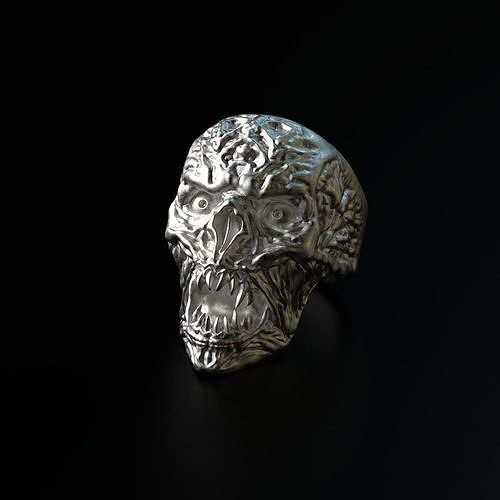 Ring Skull Vampire STL OBJ 3D print model