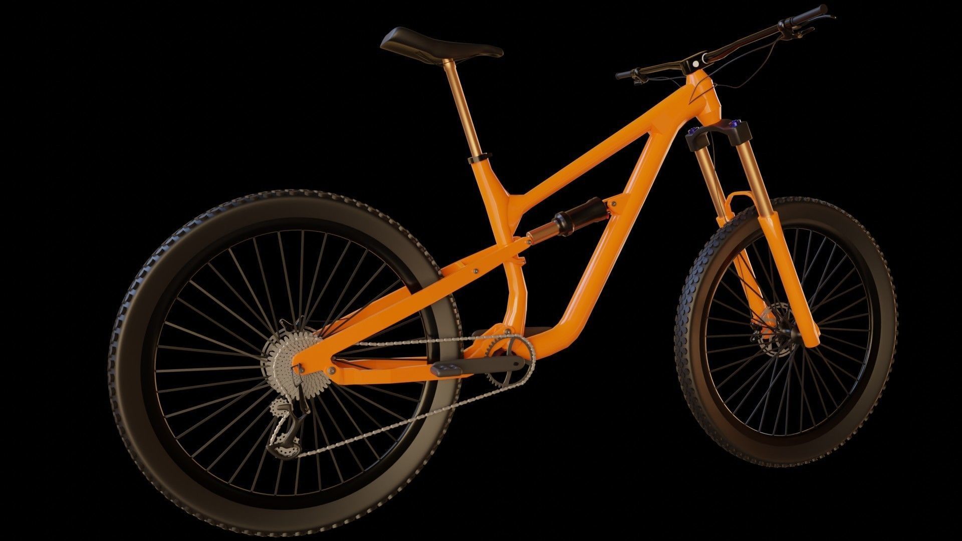 Mountain Bike MTB bicycle 3D model 3D model Low-poly 3D model_1