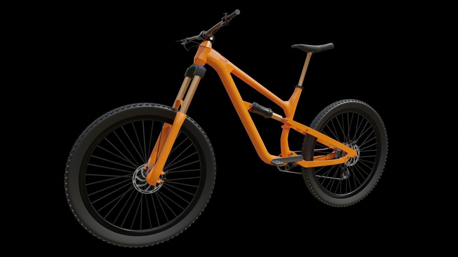 Mountain Bike MTB bicycle 3D model 3D model Low-poly 3D model_3