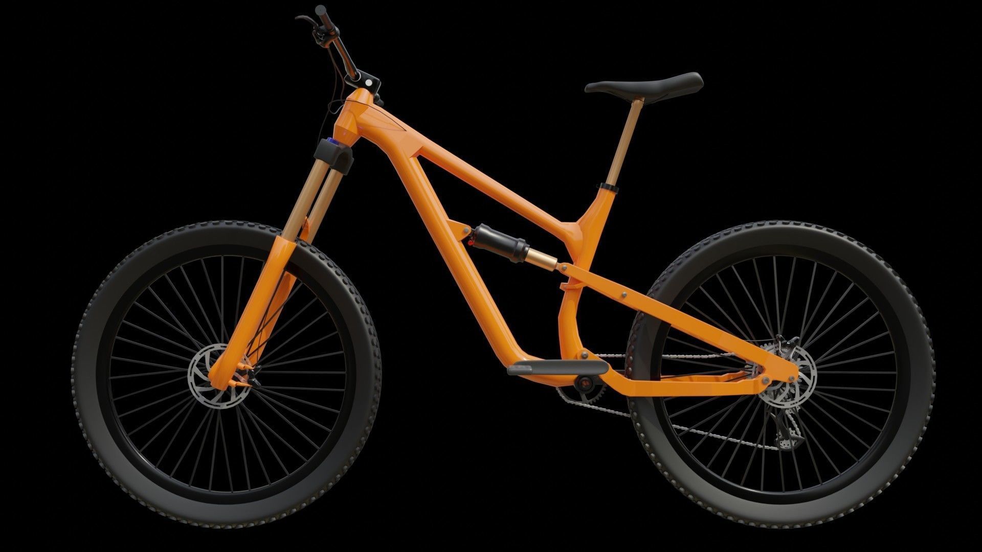 Mountain Bike MTB bicycle 3D model 3D model Low-poly 3D model_4