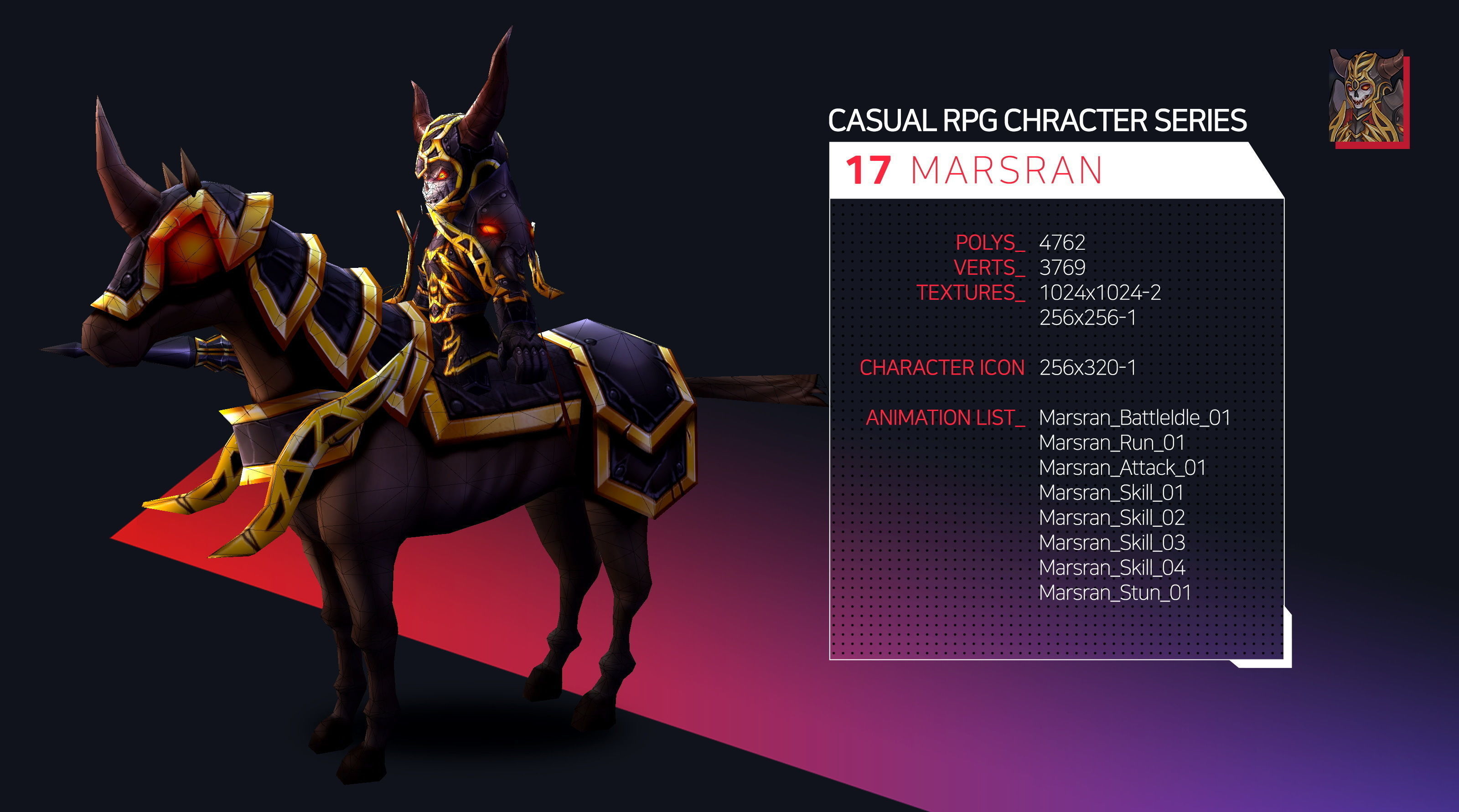 Casual RPG Monster - 17 Marsran Low-poly 3D model_2