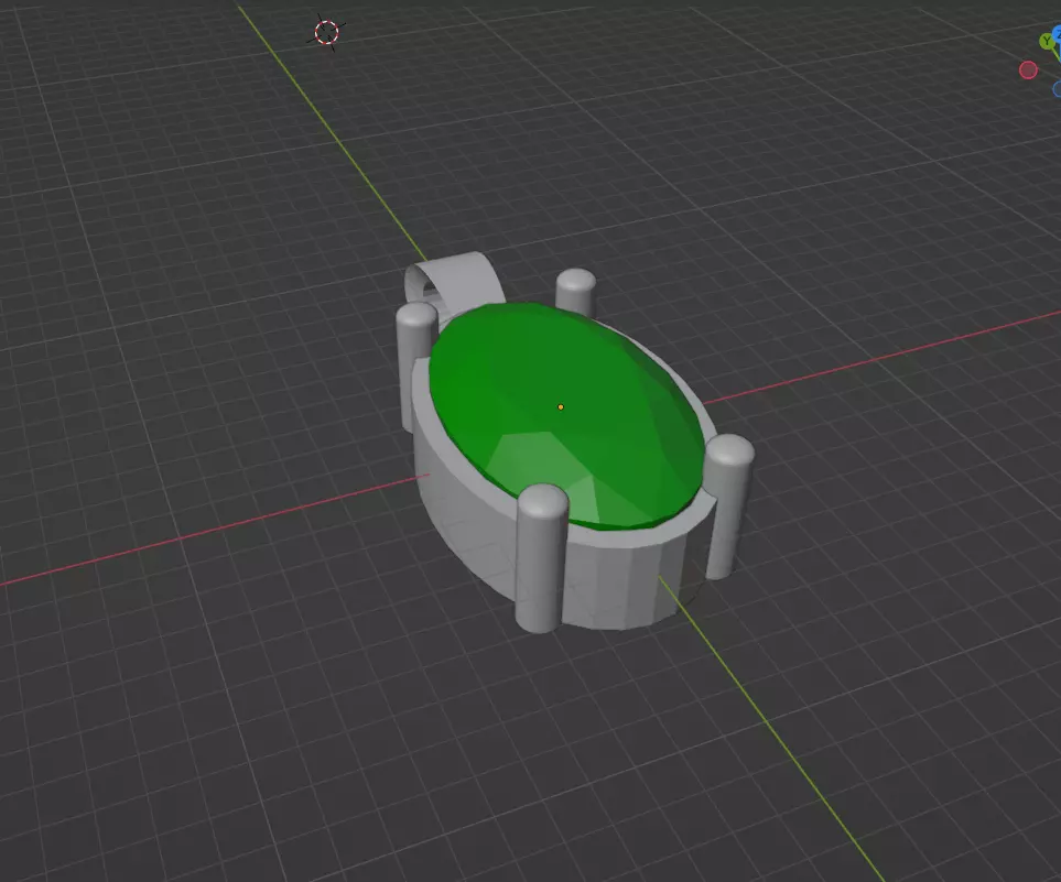 Pendant simple with stone 10-6mm Free 3D print model_0