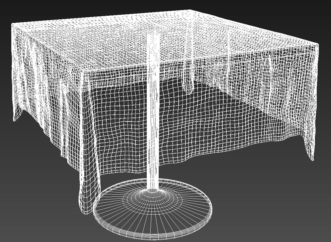 Dining table with mantel 3D model_8