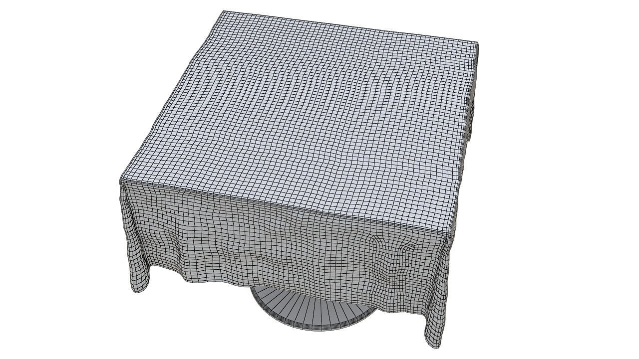 Dining table with mantel 3D model_5