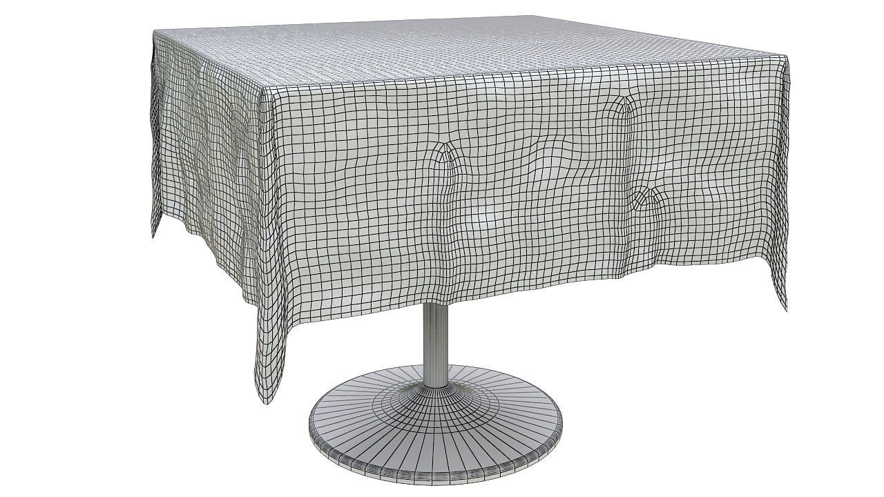 Dining table with mantel 3D model_6