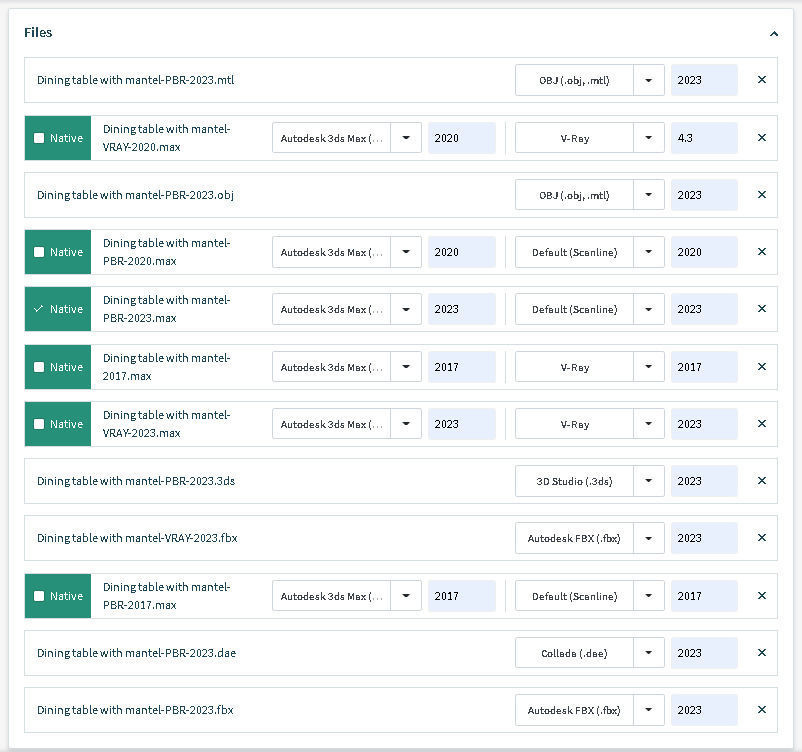 Dining table with mantel 3D model_13