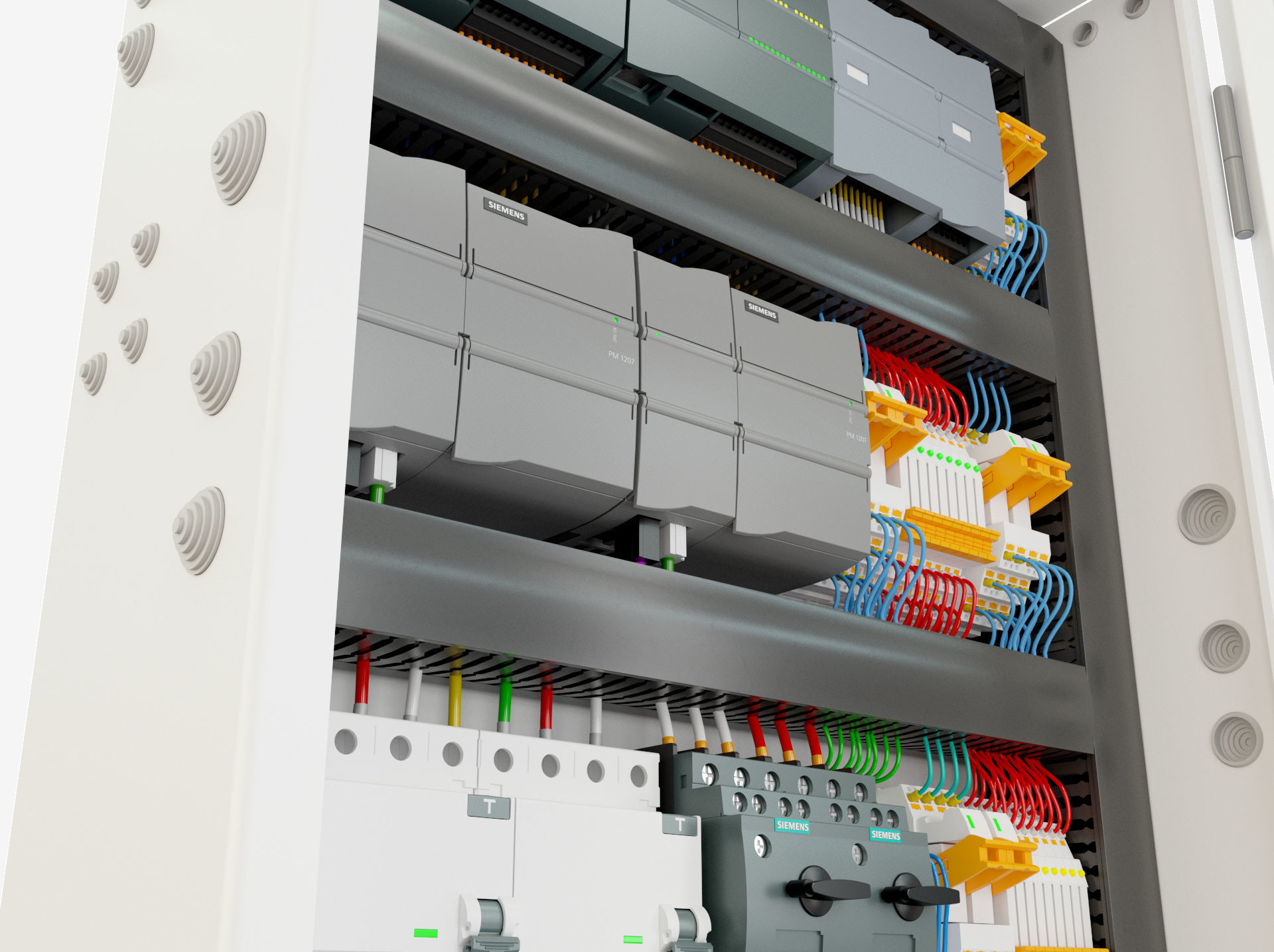 Electric control panel 3D model_2
