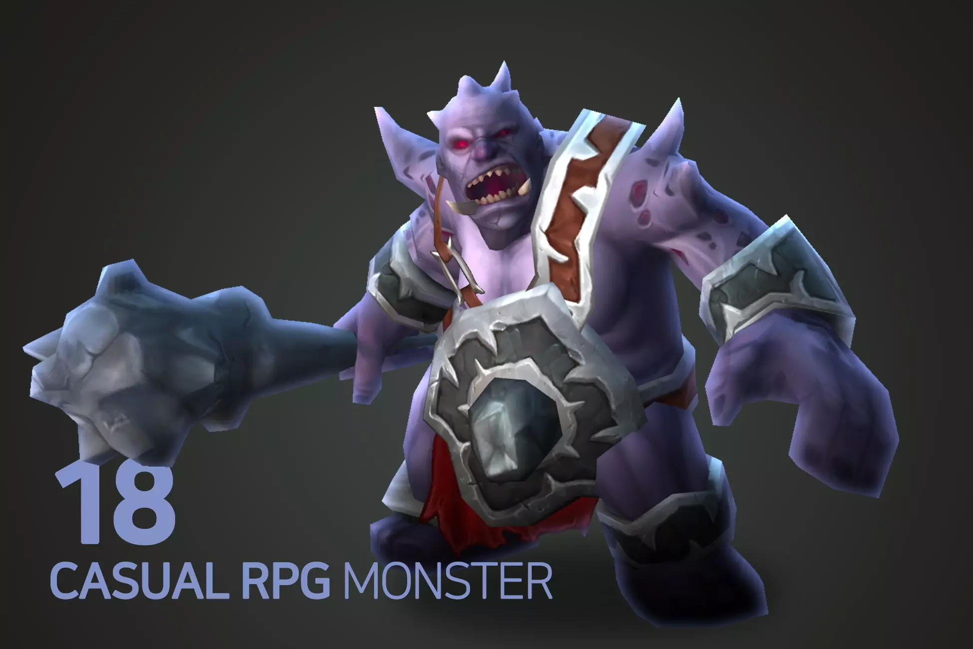 Casual RPG Monster - 18 Ogre General Low-poly 3D model_0