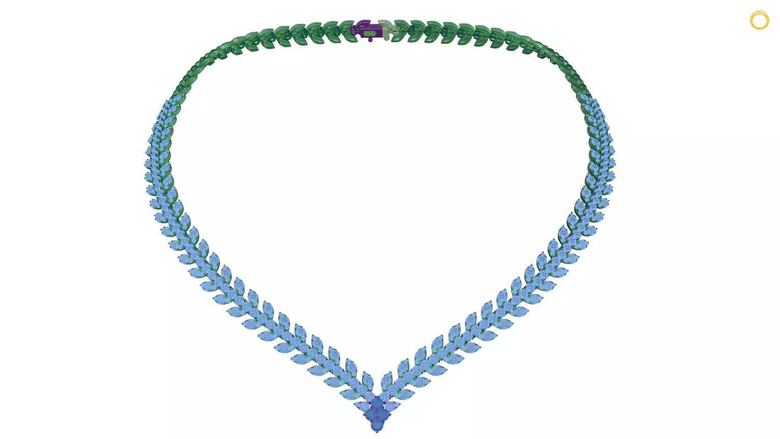 necklaces necklace with leaves 3D print model_0