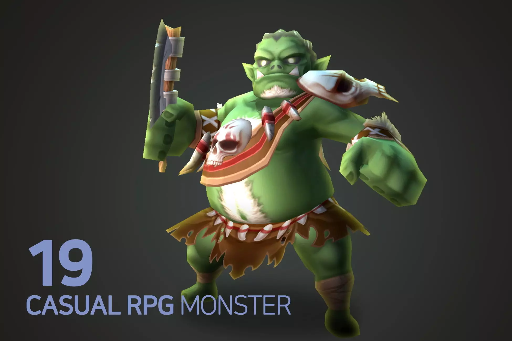 Casual RPG Monster - 19 Orc Low-poly 3D model_0