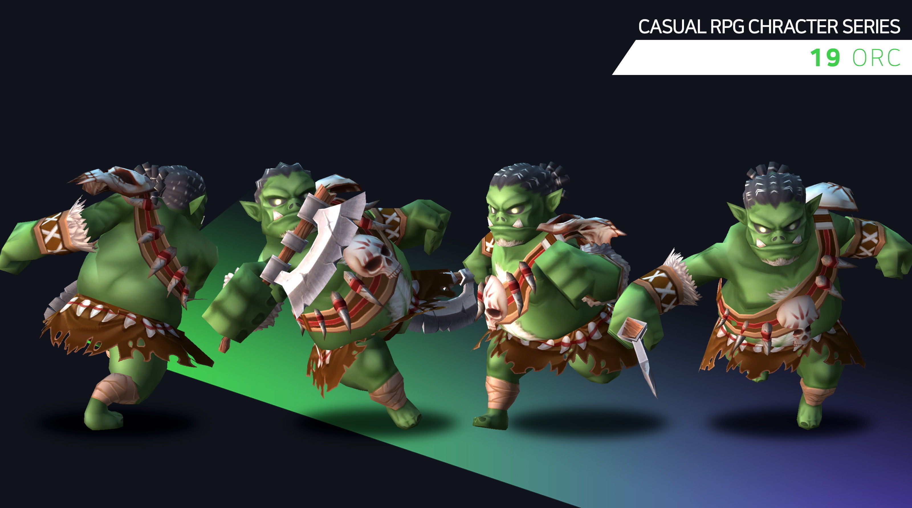 Casual RPG Monster - 19 Orc Low-poly 3D model_3