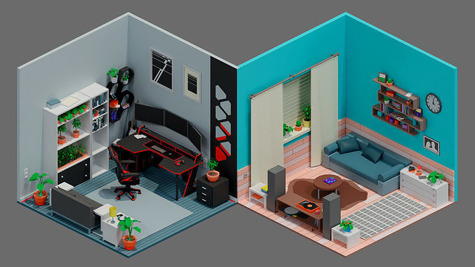 room 16 Low-poly 3D model